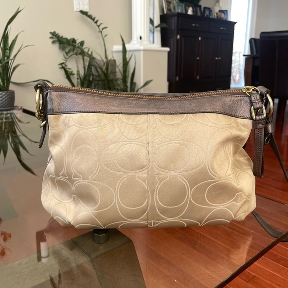 Coach Mia Signature C Shoulder Bag 15760 Gold Bronze Purse used condition - Picture 1 of 10